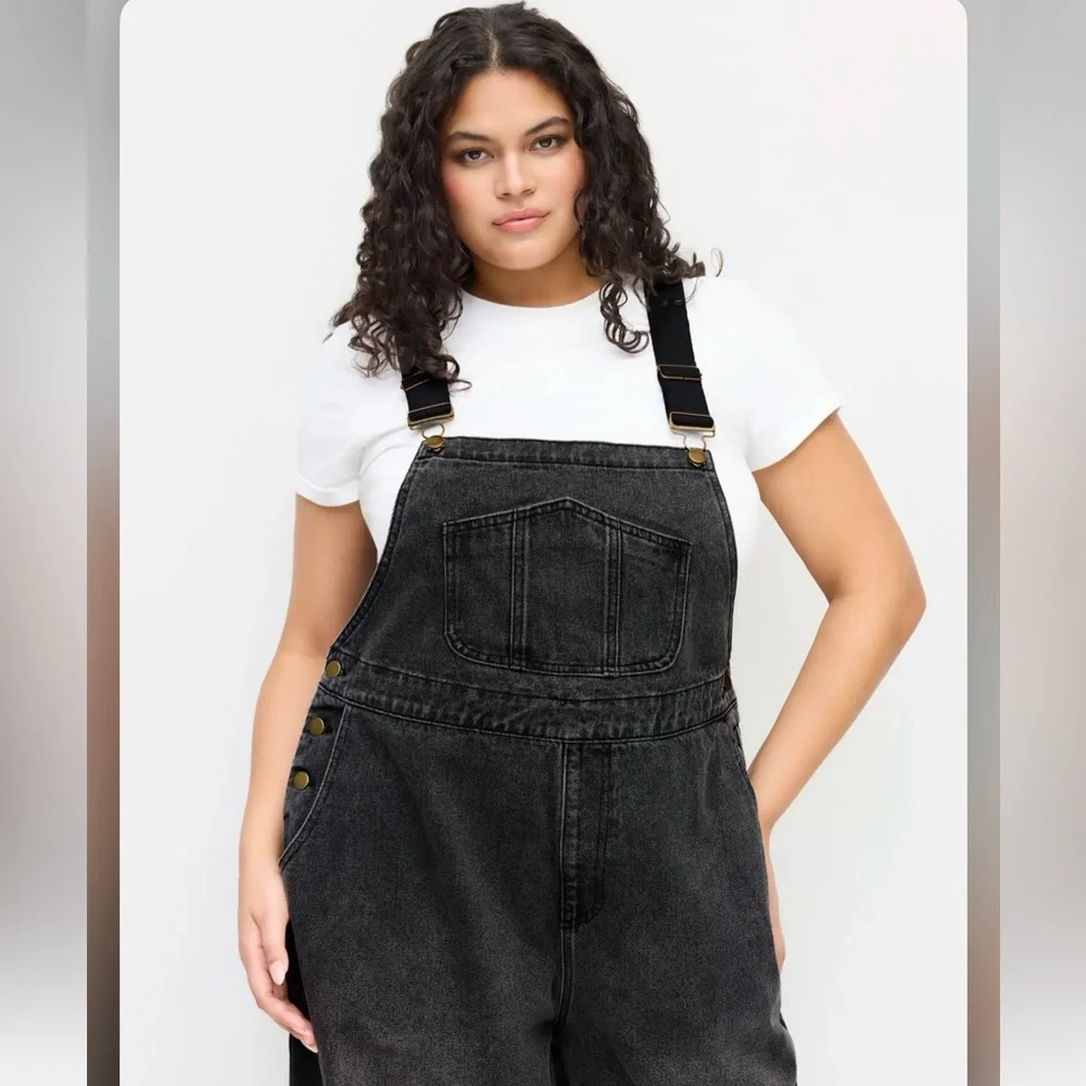 Cider DENIM POCKET WIDE LEG JUMPSUIT CURVE & PLUS OXL CR28-27 - Picture 3 of 8